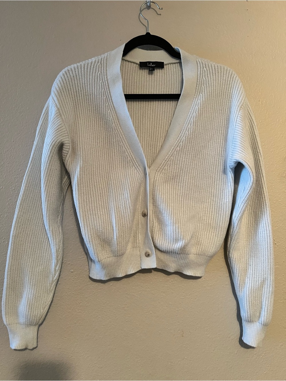Lulu's light Blue Ribbed V-Neck Button Cardigan